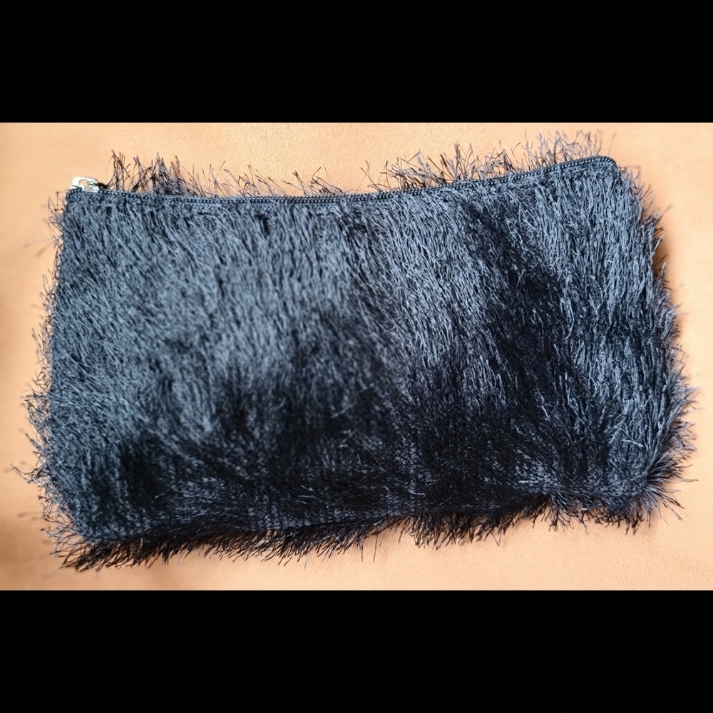 |💥FREE💥| Black Furry Lancome Cosmetics Bag